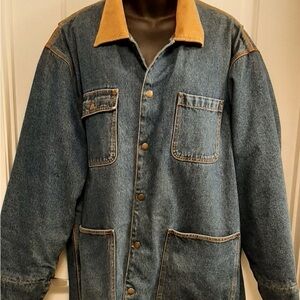 Vintage Roughshod Authentic Men's Jean Jacket Lined Chore Coat Size 46